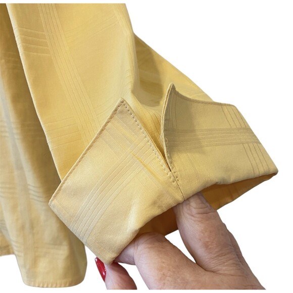 Sag Harbor 3/4 Sleeve Blouse Zip Front Yellow Cotton Spandex Preppy Size 14 - Picture 5 of 9